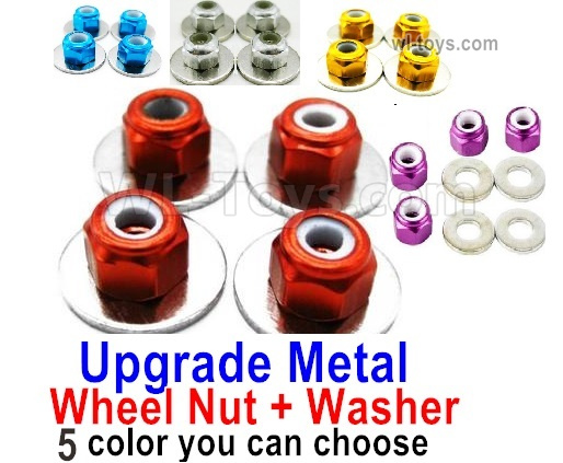 Wltoys 124019 Upgrade Metal Nut for the Wheel + Washer-4 set-4 Color you can choose,Wltoys 124019 1/12 Parts,Wltoys 124019 RC Car Parts