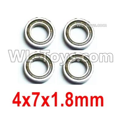 Wltoys 124019 Ball bearing 4X7X1.8mm-4pcs-124019.1296,Wltoys 124019 1/12 Parts,Wltoys 124019 RC Car Parts