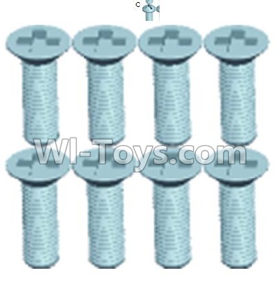 Wltoys 12404 Countersunk head screws(8PCS)-M2.6X8,Wltoys 12404 RC Car Spare Parts Replacement Accessories,1:12 Scale 4wd,2.4G 12404 rc racing car Parts,On Road Drift Racing Truck Car Parts