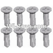 Wltoys 12423 Car Spare Parts-00114 Cross recessed Flat head screws(8PCS)-M2.5X8 KM,Wltoys 12423 RC Car Spare Parts Replacement Accessories,1:12 Scale 4wd,2.4G 12423 RC racing car Parts,On Road Drift Racing Truck Car Parts