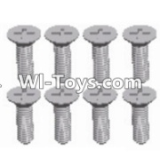 Wltoys 12423 Car Spare Parts-00115 Cross recessed Flat head screws(8PCS)-M2.5X10 KM,Wltoys 12423 RC Car Spare Parts Replacement Accessories,1:12 Scale 4wd,2.4G 12423 RC racing car Parts,On Road Drift Racing Truck Car Parts