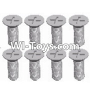 Wltoys 12423 Car Spare Parts-00117 Cross recessed Flat head screws(8PCS)-M3X8 KM,Wltoys 12423 RC Car Spare Parts Replacement Accessories,1:12 Scale 4wd,2.4G 12423 RC racing car Parts,On Road Drift Racing Truck Car Parts