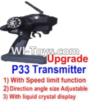 Wltoys 12423 Car Spare Parts-00126-03 pgrade P33 Transmitter(With Speed Limit function,Direction angle size Adjustable,With liquid crystal display),Wltoys 12423 RC Car Spare Parts Replacement Accessories,1:12 Scale 4wd,2.4G 12423 RC racing car Parts,On Ro