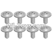 Wltoys 12423 Car Spare Parts-0069 Pan head screws with cross media(M2.0x4 PMW)-8pcs,Wltoys 12423 RC Car Spare Parts Replacement Accessories,1:12 Scale 4wd,2.4G 12423 RC racing car Parts,On Road Drift Racing Truck Car Parts