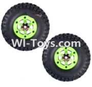 Wltoys 12423 Car Spare Parts-0070 Whole Left Wheel unit(Include the Wheel,Trie leather,upper and bottom wheel cover)-2pcs,Wltoys 12423 RC Car Spare Parts Replacement Accessories,1:12 Scale 4wd,2.4G 12423 RC racing car Parts,On Road Drift Racing Truck Car