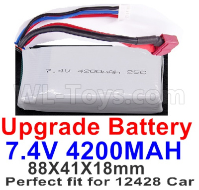 Wltoys 12427 Upgrade Battery-Upgrade 7.4V 4200mah Batteries.Size:88X41X18mm,Perfect suit for the Wltoys 12427