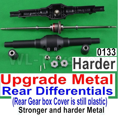 Wltoys 12427 Parts-Upgrade Metal Rear Differentials Assembly and Official Plastic Rear gear box cover-With Harder materials-12427-00133,Wltoys 12427 RC Car Parts,Wltoys 1/12 Parts