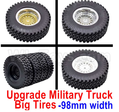Wltoys 12427 Parts-Upgrade Military truck tires,More Big,diameter:98mm,Hole diameter:12mm