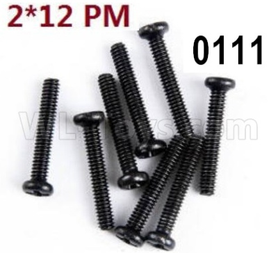 Wltoys 12427 Screws Parts-12427-00111-M2X12 PM,Cross recessed pan head screws(8PCS),Wltoys 12427 RC Car Parts,Wltoys 1/12 Parts