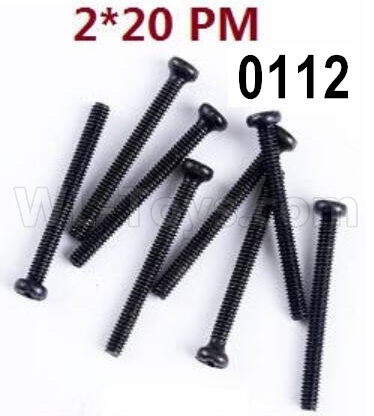 Wltoys 12427 Screws Parts-12427-00112-M2X20 PM,Cross recessed pan head screws(8PCS),Wltoys 12427 RC Car Parts,Wltoys 1/12 Parts