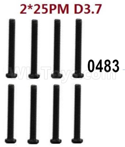 Wltoys 12427 Screws Parts-12427-0483 Screws-8pcs-2X25 PM D3.7,Wltoys 12427 RC Car Parts,Wltoys 1/12 Parts