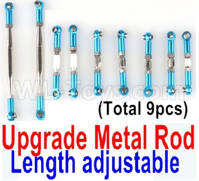 Wltoys 12428 Upgrade Parts-Metal Rod(Length adjustable)-9pcs-Blue