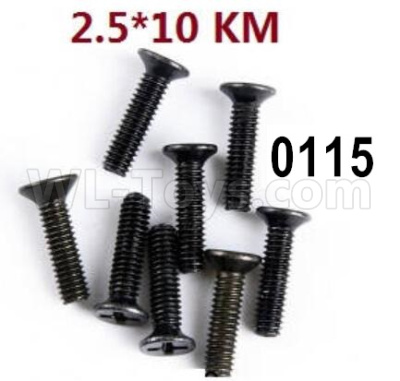 Wltoys 12428 screws-Cross recessed Flat head screws(8PCS)-M2.5X10 KM Parts, 12428-0115 screws Parts