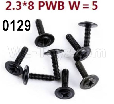 Wltoys 12428 Pan head screws with cross media(8PCS)-M2.3X8 Parts, 12428-0129
