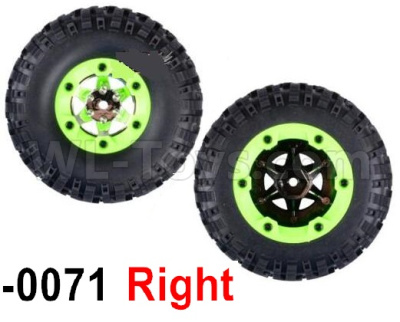 Wltoys 12428 Wheel Parts-Whole Right Wheel unit(Include the Wheel,Trie leather,upper and bottom wheel cover)-2pcs, 12428-0071