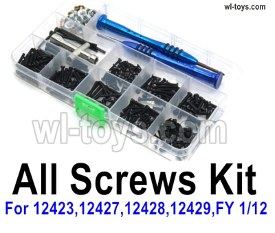 Wltoys 12428 Upgrade Screws Assembly kit Parts. Include most of the Screws, Screws driver, Pins, Nut, etc.