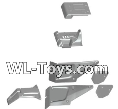 Wltoys 18428 The left and Right Body shell cover& Left and Right Tail wing-Black,Wltoys 18428 RC Car Spare Parts Replacement Accessories,1:18 Scale 4wd,2.4G 18428 rc racing car Parts,On Road Drift Racing Truck Car Parts