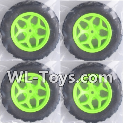 Wltoys 18428 Whole wheel unit(4 set)-Green,Wltoys 18428 RC Car Spare Parts Replacement Accessories,1:18 Scale 4wd,2.4G 18428 rc racing car Parts,On Road Drift Racing Truck Car Parts