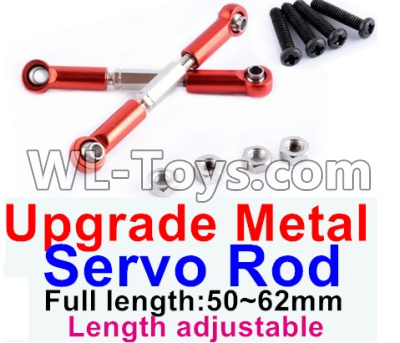 JJRC Q46 Upgrade Metal Servo Rod Parts(2pcs)-Red-(Full length-50-62mm)-Length adjustable,JJRC Q46 Parts,jjrc q46 speedrunner Parts,JJRC Q46 1/12 Parts