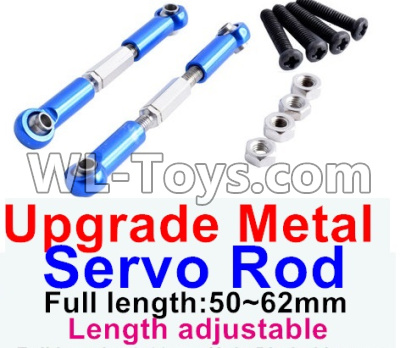 JJRC Q46 Upgrade Metal Servo Rod Parts(2pcs)-Blue-(Full length-50-62mm)-Length adjustable,JJRC Q46 Parts,jjrc q46 speedrunner Parts,JJRC Q46 1/12 Parts
