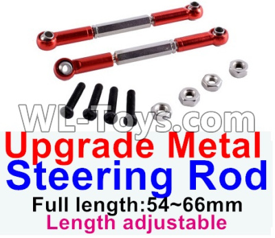 JJRC Q46 Upgrade Metal steering rod Parts(2pcs)-Red-(Full length-54~66mm)-Length adjustable,JJRC Q46 Parts,jjrc q46 speedrunner Parts,JJRC Q46 1/12 Parts