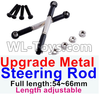 JJRC Q46 Upgrade Metal steering rod Parts(2pcs)-Black-(Full length-54~66mm)-Length adjustable,JJRC Q46 Parts,jjrc q46 speedrunner Parts,JJRC Q46 1/12 Parts