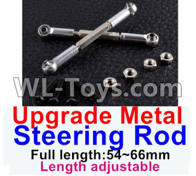 JJRC Q46 Upgrade Metal steering rod Parts(2pcs)-Silver-(Full length-54~66mm)-Length adjustable,JJRC Q46 Parts,jjrc q46 speedrunner Parts,JJRC Q46 1/12 Parts