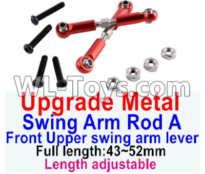 JJRC Q46 Upgrade Metal Swing arm Rod A Parts,Front upper swing arm lever Parts(2pcs)-(Full length-43-52mm)-Length adjustable,JJRC Q46 Parts,jjrc q46 speedrunner Parts,JJRC Q46 1/12 Parts