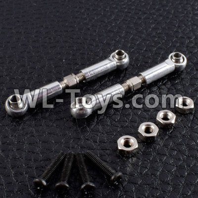 JJRC Q46 Upgrade Metal Swing arm Rod A Parts,Front upper swing arm lever Parts(2pcs)-Silver(Full length-43-52mm)-Length adjustable,JJRC Q46 Parts,jjrc q46 speedrunner Parts,JJRC Q46 1/12 Parts