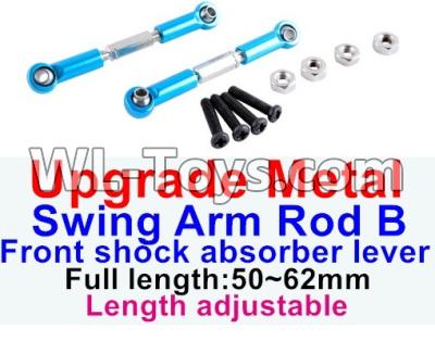 JJRC Q46 Upgrade Metal Swing arm Rod B Parts,Front shock absorber lever Parts(2pcs)-Light Blue-(Full length-50-62mm)-Length adjustable,JJRC Q46 Parts,jjrc q46 speedrunner Parts,JJRC Q46 1/12 Parts