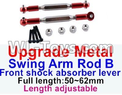 JJRC Q46 Upgrade Metal Swing arm Rod B Parts,Front shock absorber lever Parts(2pcs)-Red-(Full length-50-62mm)-Length adjustable,JJRC Q46 Parts,jjrc q46 speedrunner Parts,JJRC Q46 1/12 Parts