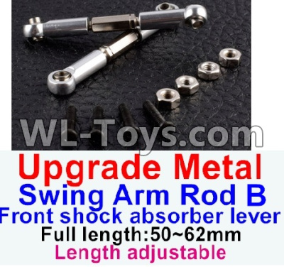JJRC Q46 Upgrade Metal Swing arm Rod B Parts,Front shock absorber lever Parts(2pcs)-Black-(Full length-50-62mm)-Length adjustable,JJRC Q46 Parts,jjrc q46 speedrunner Parts,JJRC Q46 1/12 Parts
