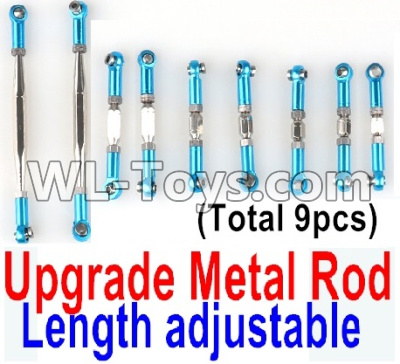 JJRC Q46 Upgrade Metal Rod Parts(Length adjustable)-9pcs-Blue,JJRC Q46 Parts,jjrc q46 speedrunner Parts,JJRC Q46 1/12 Parts