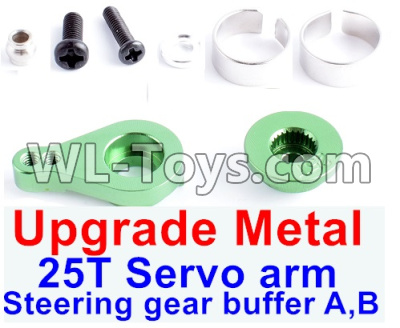 JJRC Q46 Upgrade Metal Steering gear buffer A,B & Upgrade 25T Metal Servo Swing Arm-Green,JJRC Q46 Parts,jjrc q46 speedrunner Parts,JJRC Q46 1/12 Parts