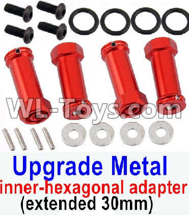 JJRC Q46 Upgrade Metal 12mm inner-hexagonal adapter Parts(extended 30mm)-Red-SLA010,JJRC Q46 Parts,jjrc q46 speedrunner Parts,JJRC Q46 1/12 Parts