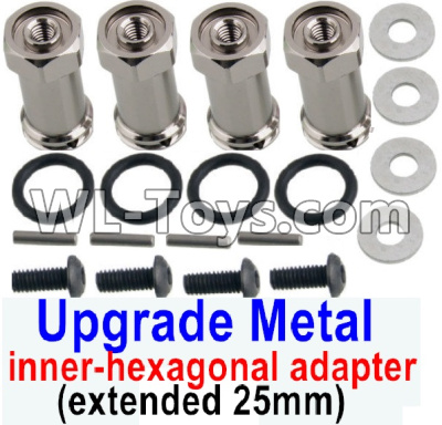 JJRC Q46 Upgrade Metal 12mm inner-hexagonal adapter Parts(extended 25mm)-Silver-SLA010,JJRC Q46 Parts,jjrc q46 speedrunner Parts,JJRC Q46 1/12 Parts