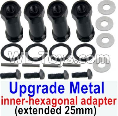 JJRC Q46 Upgrade Metal 12mm inner-hexagonal adapter Parts(extended 25mm)-Black-SLA010,JJRC Q46 Parts,jjrc q46 speedrunner Parts,JJRC Q46 1/12 Parts