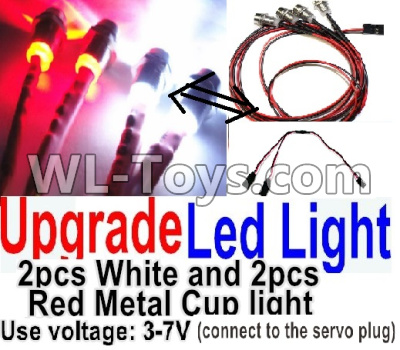 JJRC Q46 Upgrade LED light unit(Total 4pcs Light-2 Red and 2 White) & 1X 1-TO-2 Convert wire-connect to the servo,JJRC Q46 Parts,jjrc q46 speedrunner Parts,JJRC Q46 1/12 Parts