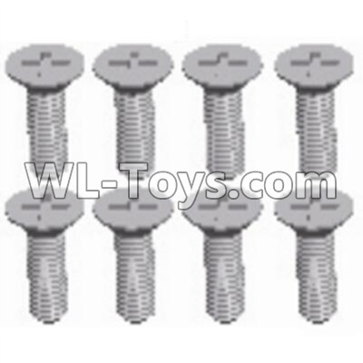 JJRC Q46 screws Parts-Cross recessed Flat head screws(8PCS)-M2.5X8 KM,JJRC Q46 Parts,jjrc q46 speedrunner Parts,JJRC Q46 1/12 Parts