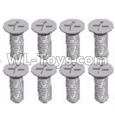 JJRC Q46 screws Parts-Cross recessed Flat head screws(8PCS)-M3X8 KM,JJRC Q46 Parts,jjrc q46 speedrunner Parts,JJRC Q46 1/12 Parts