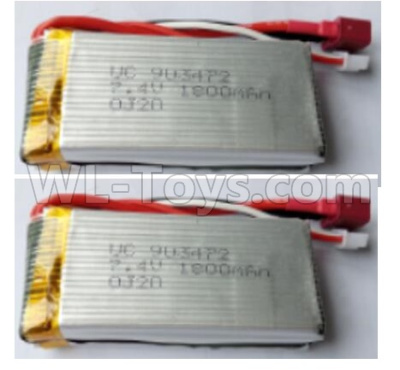 Wltoys 12628 RC lIPO Battery-7.4V 1800mAh 20C Battery(2pcs)-80mmx35mmx18mm-T shap plug-L959-P-01,Wltoys 12628 RC Car Spare Parts Replacement Accessories,1:12 Scale 6wd,2.4G 12628 rc racing car Parts
