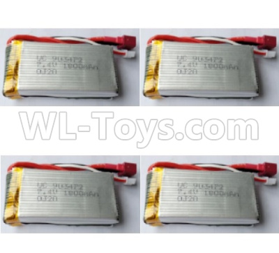 Wltoys 12628 RC Battery,7.4V 1800mAh 20C Battery(4pcs)-80mmx35mmx18mm-T shap plug-L959-P-01,Wltoys 12628 RC Car Spare Parts Replacement Accessories,1:12 Scale 6wd,2.4G 12628 rc racing car Parts