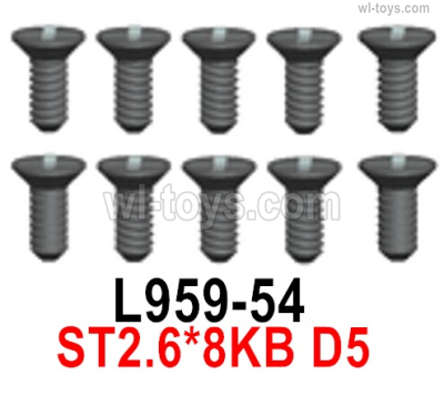 Wltoys 14401 Parts-Screws Parts--2.6x8-8pcs-L959-54,Cross Flat head Self-tapping screws,Wltoys 14401 1/14 Parts,Wltoys 14401 RC Car Parts