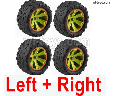 Wltoys 144002 Parts Tires Wheel unit.2 set Front + 2 Set Rear.Wltoys 144002 1/14 Parts, Wltoys 44002 RC Car Parts.