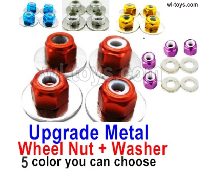 Wltoys 144002 Upgrade Parts Metal Nut for the Wheel and Washer.5 set.5 Color you can choose.Wltoys 144002 1/14 Parts, Wltoys 44002 RC Car Parts.