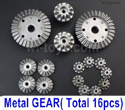 Wltoys 144002 Parts-Whole Metal Differentials Gear Kit.Total 16pcs.Wltoys 144002 1/14 Parts, Wltoys 44002 RC Car Parts.