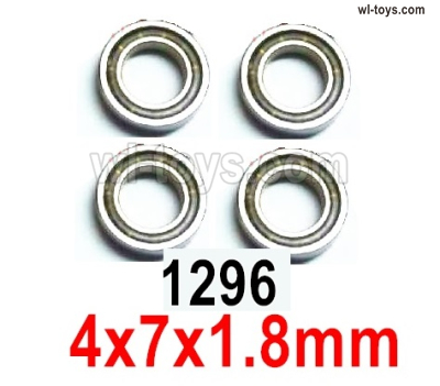 Wltoys 144002 Parts-Ball bearing. 4X7X1.8mm Bearings.4pcs.144001.1296.Wltoys 144002 1/14 Parts, Wltoys 44002 RC Car Parts.