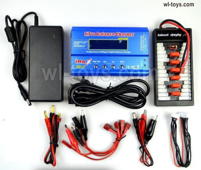 Wltoys 144002 Upgrade Parts Charger unit,Can charger 2s or 3s 6x battery at the same time.It include the Power & B6 Charger & 1-To-6 Parallel charging Board.Wltoys 144002 1/14 Parts, Wltoys 44002 RC Car Parts.