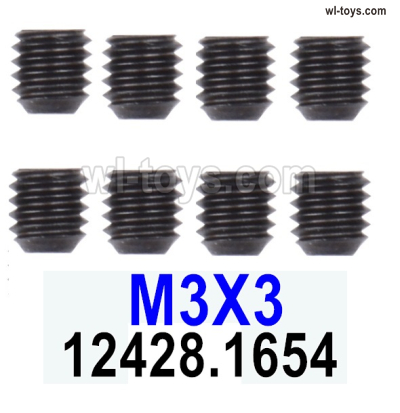 Wltoys 144002 Parts-M3 Machine screws(8pcs)-M3X3-12428.1654.Wltoys 144002 1/14 Parts, Wltoys 44002 RC Car Parts.