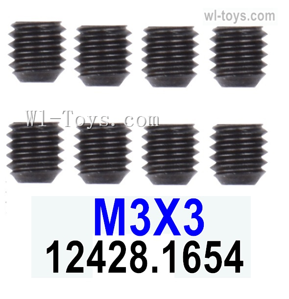 Wltoys 144010 M3 Machine screws(8pcs)-M3X3-12428.0098,Wltoys 144010 1/14 Parts,Wltoys 144010 RC Car Parts